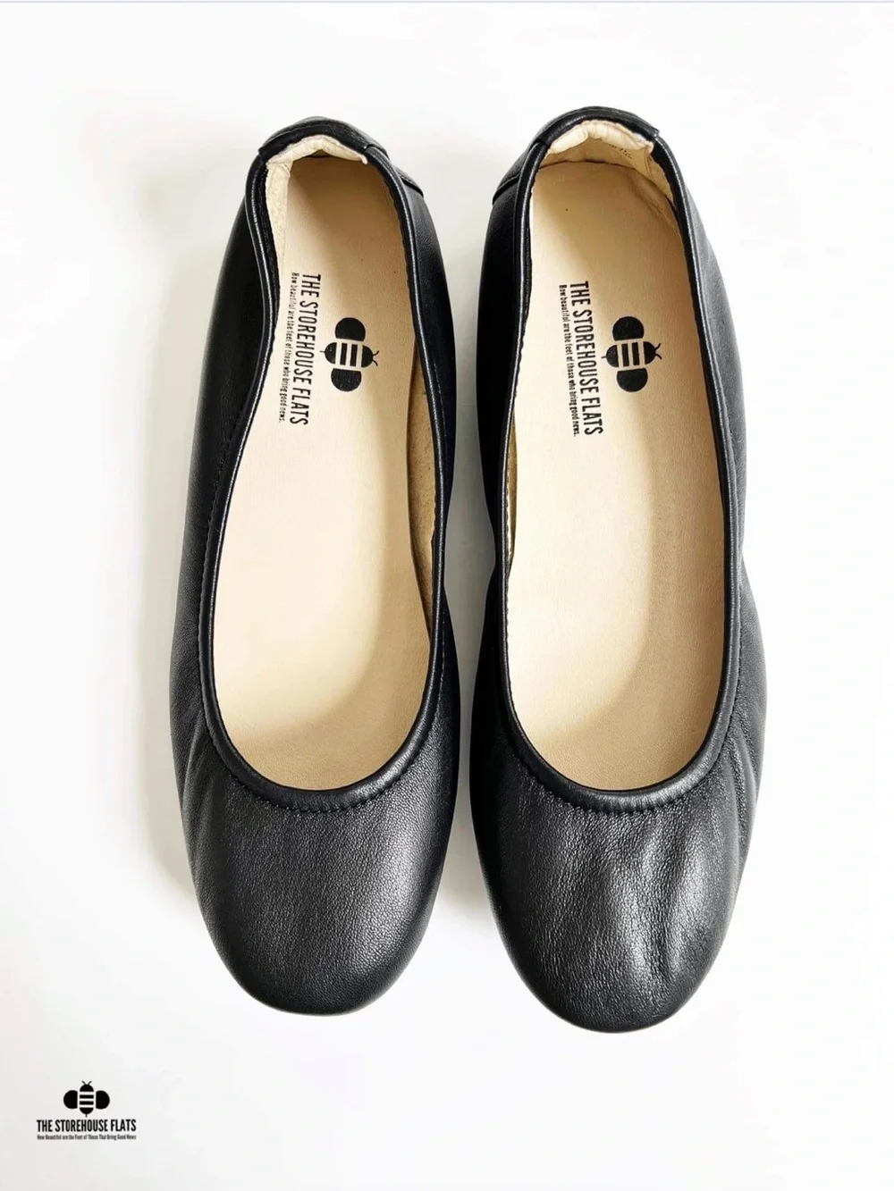 The Storehouse Black Flex Leather Flats-size 8